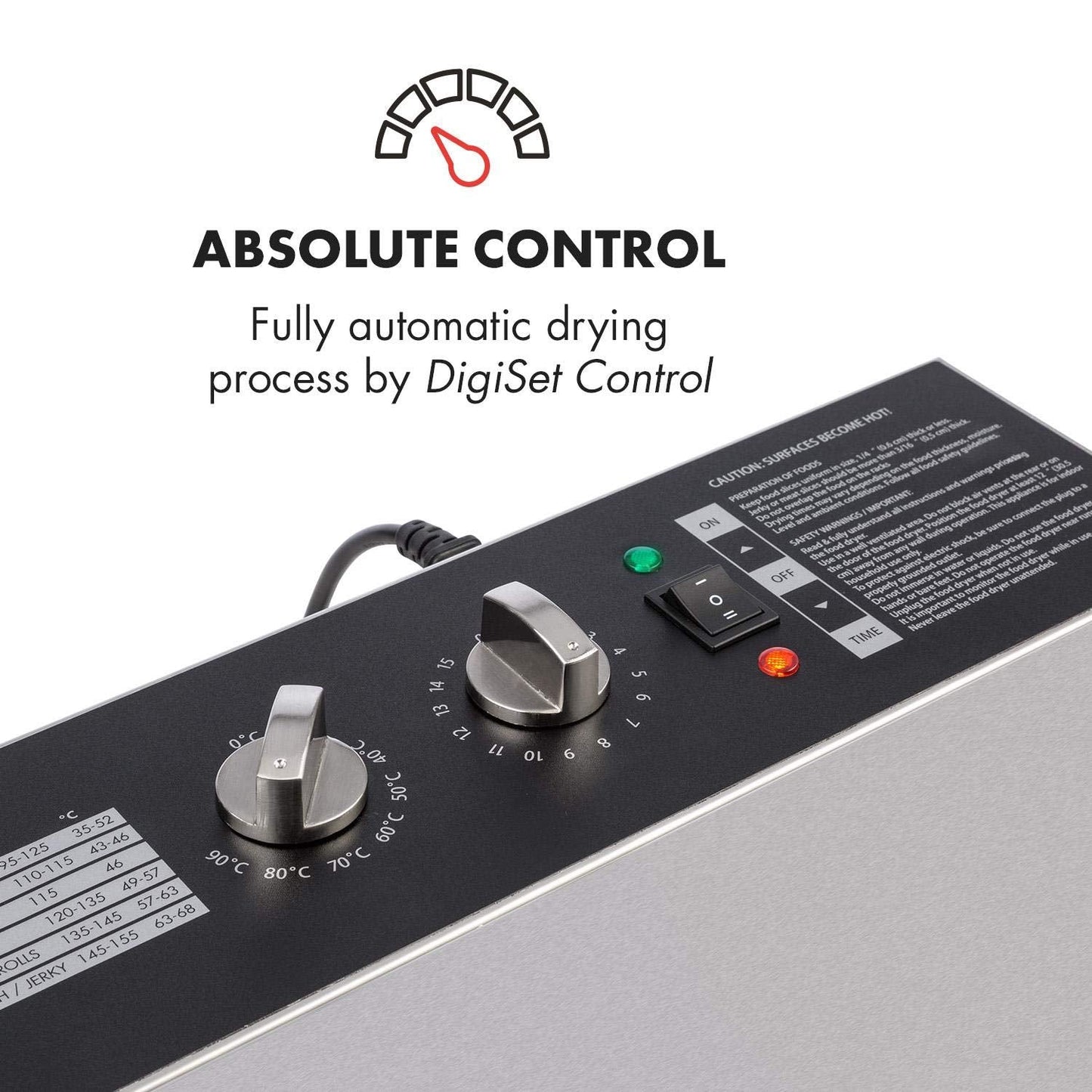 Klarstein Dörrautomat Edelstahl – 4.000-W-Dörrgerät, 48 Edelstahl-Einlegeböden, 30–90 °C, 24-Stunden-Timer, 6 Ventilatoren, 2 Trockenkammern, 50–55 dB, ideal für Obst, Gemüse, Fleisch, Kräuter, Silber