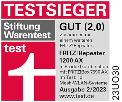 FRITZ!Repeater 1200 AX – Wi-Fi 6 Dualband Repeater mit bis zu 2.400 MBit/s