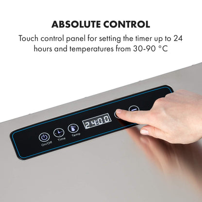 Klarstein Dörrgerät, Dörrautomat für Gemüse, Obst, Pilze & Fleisch, 1500W Edelstahl-Dörrautomat, Trockenautomat mit 16 Metallgitter, Dörrgerät mit 24H Timer & Touch-Display, Food Dehydrator