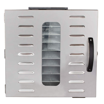 Beeketal 'BDA-15' Dörrautomat aus Edelstahl mit 10 Etagen, Zeitschaltuhr (max. 24h), einstellbarer Temperatur (30-90 °C) und LED Bedienfeld - Profi Gastro Dörrgerät inkl. 10 Einlegegitter